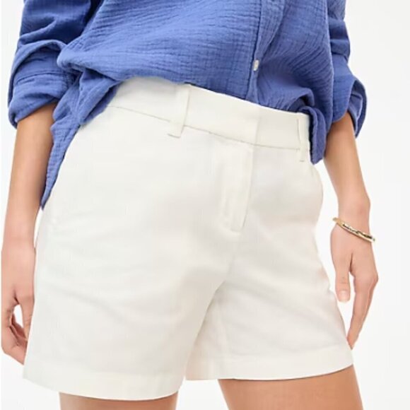 J. Crew 5" Cotton Comfortable Classic Chino Shorts White Size 6 - Picture 9 of 9